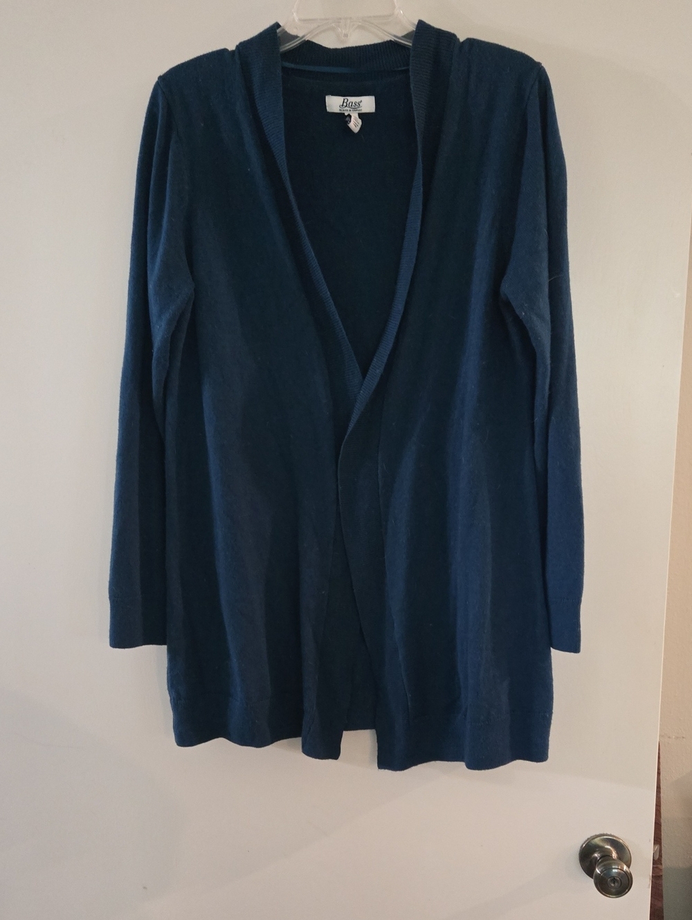 Bass Open-Front teal Blue Cardigan Sweater
